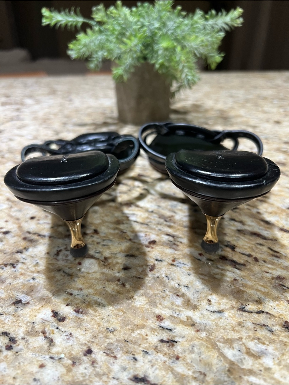 Tory Burch Geo Bombe Black Kitten Heel Sandals 7M - Picture 8 of 10